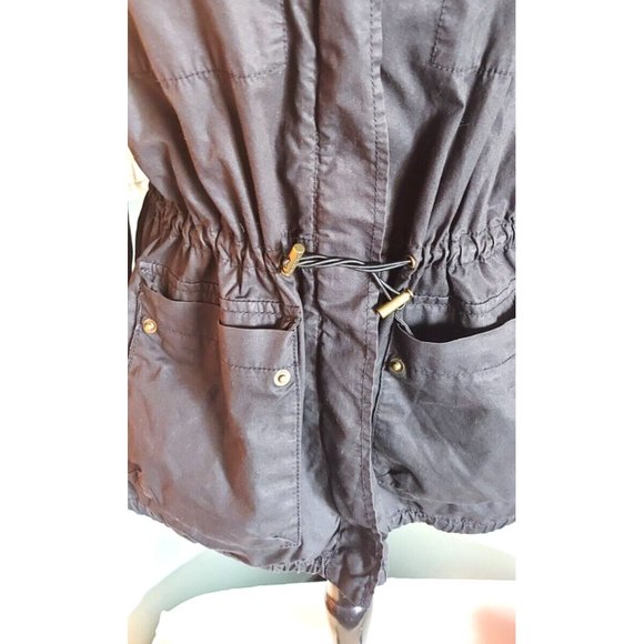 Womens Michael Kors Anorak Lightweight Anorak Parka Jacket Hooded Black Size M - Picture 4 of 9